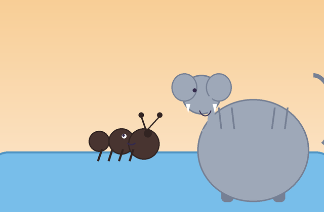 Ilustrasi dongeng Gajah & Semut